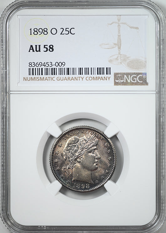 1898-O Barber Quarter 25C NGC AU58