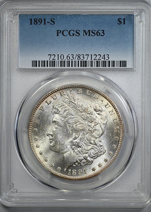 1891-S Morgan Dollar $1 PCGS MS63