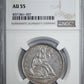 1839 Liberty Seated Half Dollar 50C NGC AU55 - Drapery