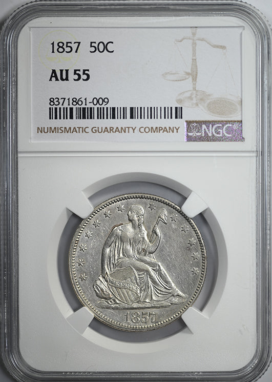 1857 Liberty Seated Half Dollar 50C NGC AU55