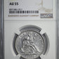 1861 Liberty Seated Half Dollar 50C NGC AU55