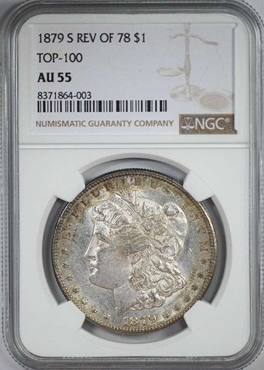 1879-S Reverse of 78 Morgan Dollar $1 NGC AU55 TOP-100