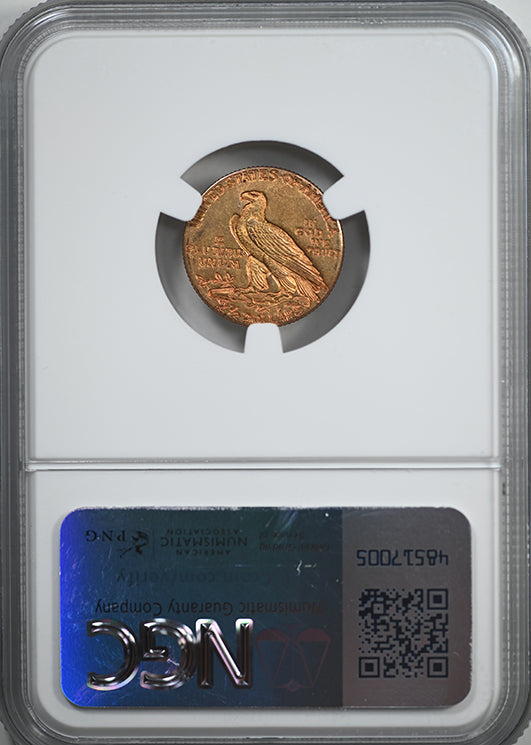 1911 Indian Head Gold Quarter Eagle $2.50 NGC MS61 - TONED!