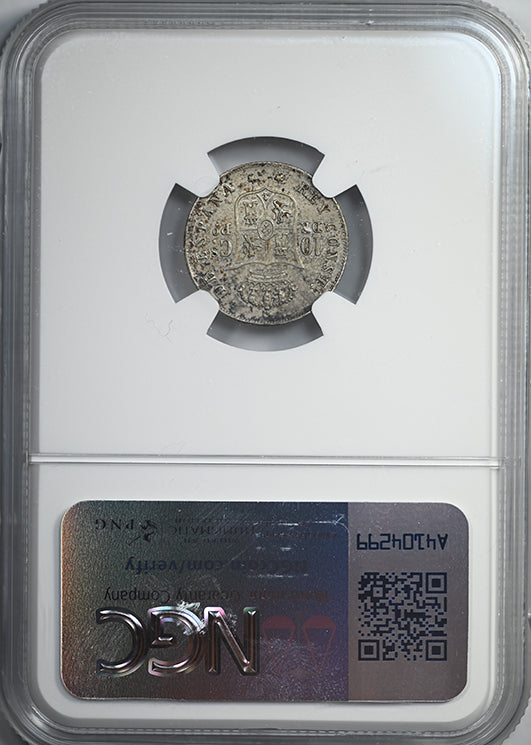 1885 Spanish Philippines 10C Centimos NGC MS61