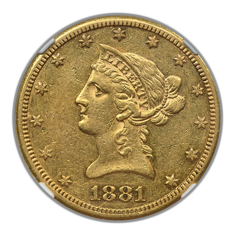 1881-CC Liberty Head Gold Eagle $10 NGC AU55