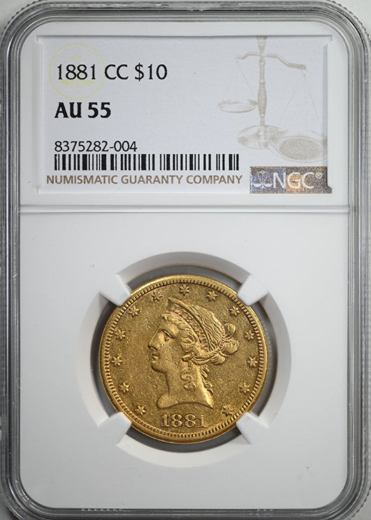 1881-CC Liberty Head Gold Eagle $10 NGC AU55