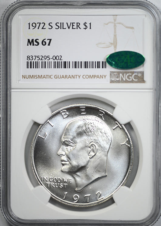1972-S Silver Eisenhower Ike Dollar $1 NGC MS67 CAC