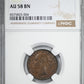 1852 Great Britain 1/4P Farthing NGC AU58BN