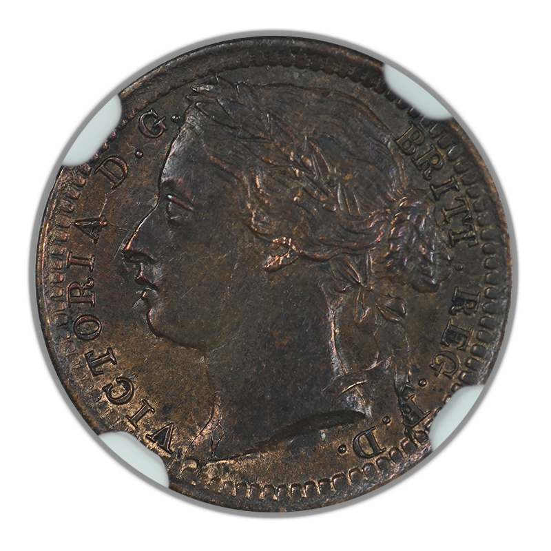 1868 Great Britain 1/3F Farthing NGC MS62BN