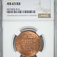 1927 Palestine 2M Mils NGC MS63RB
