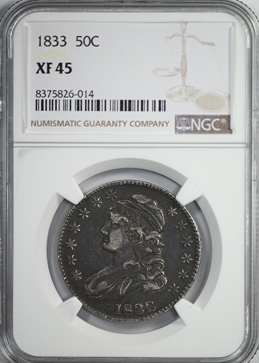 1833 Capped Bust Half Dollar 50C NGC XF45