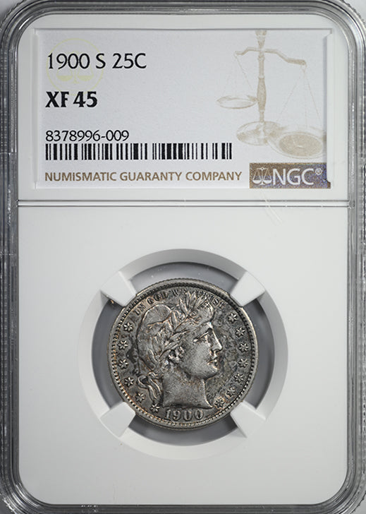 1900-S Barber Quarter 25C NGC XF45