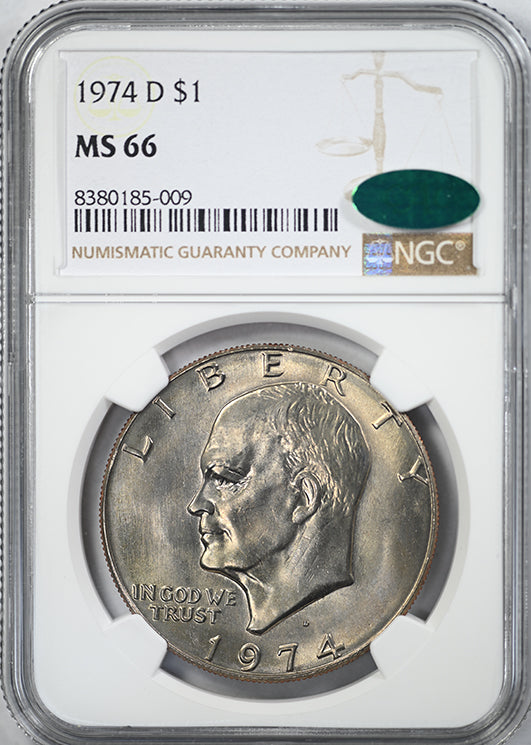 1974-D Clad Eisenhower Ike Dollar $1 NGC MS66 CAC