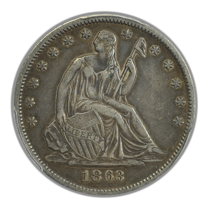 1863-S Liberty Seated Half Dollar 50C PCGS XF45