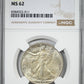 1934 Walking Liberty Half Dollar 50C NGC MS62