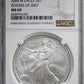2008-W Burnished American Silver Eagle S$1 NGC MS69 - Reverse of 2007