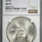 1949 Mo Mexico Silver Casa de Moneda 1 Onza NGC MS63