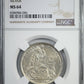 1935 Peru Silver 1/2S Sol NGC MS64