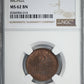 1918 Portugal 2C Centavos Bronze NGC MS62BN