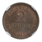 1918 Portugal 2C Centavos Bronze NGC MS62BN