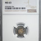 1860/50A France 20C Centimes NGC MS63 - TONED!
