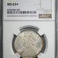 1862(C) India Silver Rupee NGC MS63+