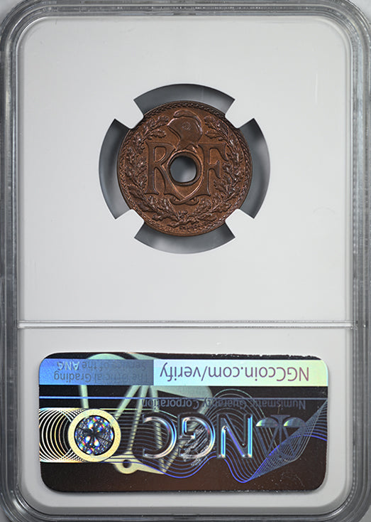 1939 Bronze F.I. China French Indo-China 1/2C Half Cent NGC MS64BN