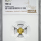 1871 Octagonal California Fractional Gold Liberty Head 1/4 Dollar G25C NGC MS65 BG-717