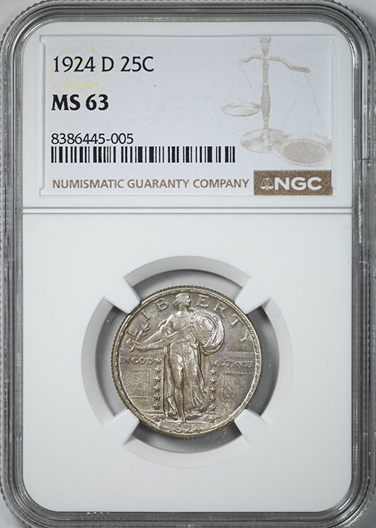 1924-D Standing Liberty Quarter 25C NGC MS63
