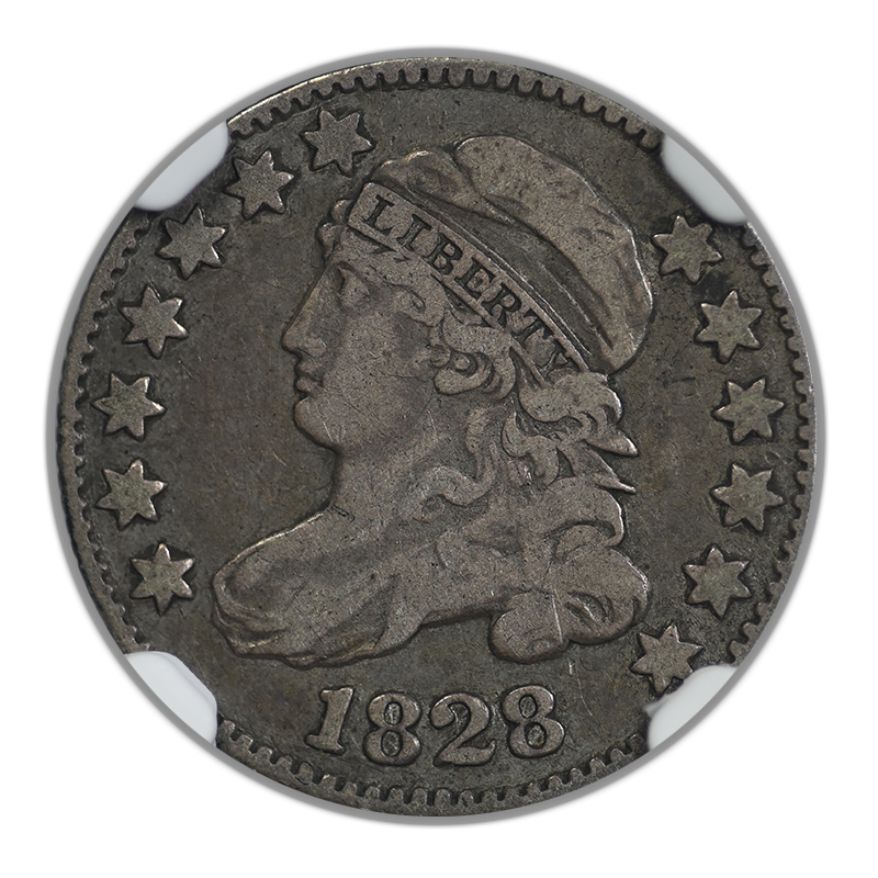 1828 Capped Bust Dime 10C NGC F15 - Large Date JR-2