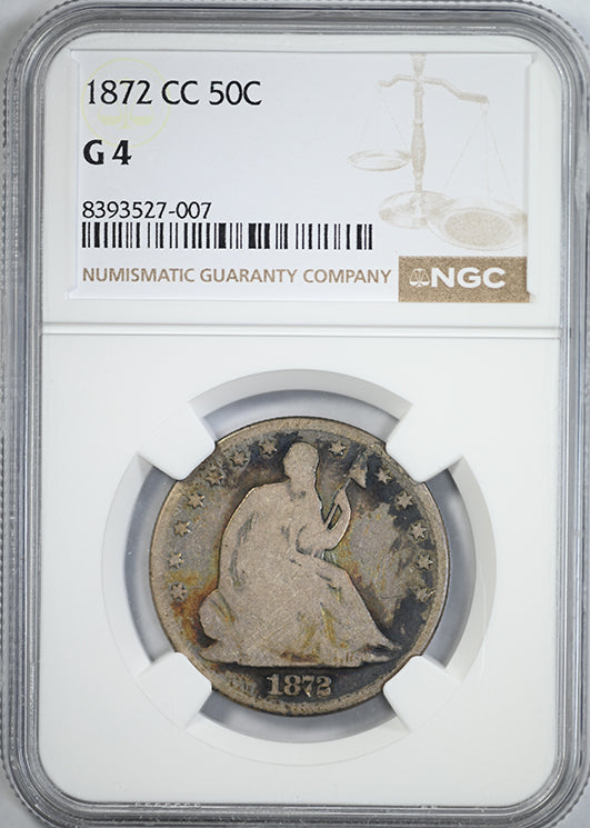 1872-CC Liberty Seated Half Dollar 50C NGC G4