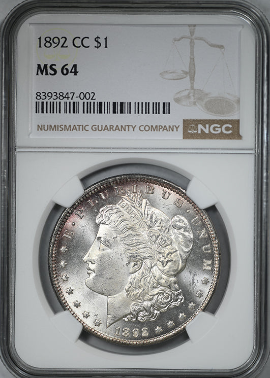 1892-CC Morgan Dollar $1 NGC MS64
