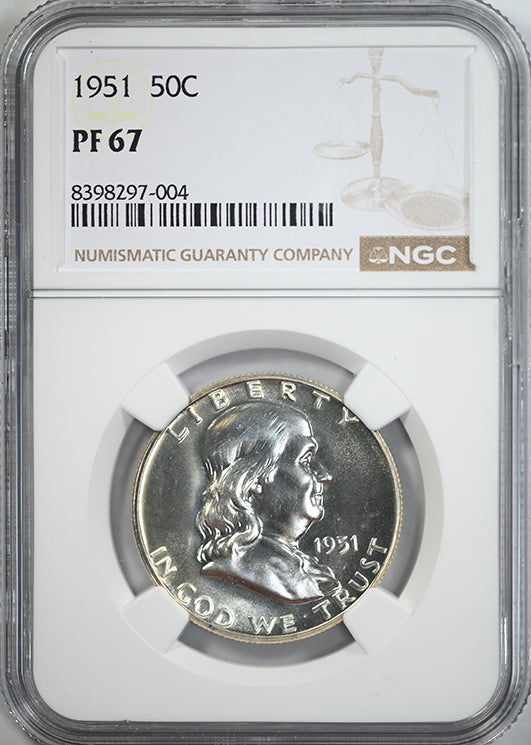 1951 Proof Franklin Half Dollar 50C NGC PF67