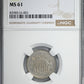 1866 Shield Nickel 5C NGC MS61 - Rays