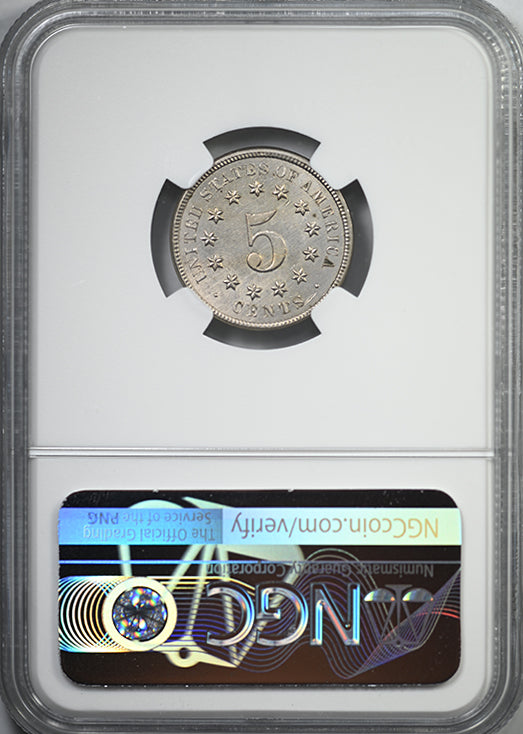1869 Shield Nickel 5C NGC MS64