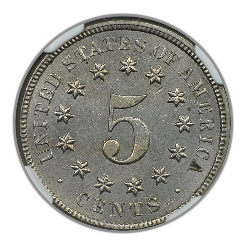 1869 Shield Nickel 5C NGC MS64
