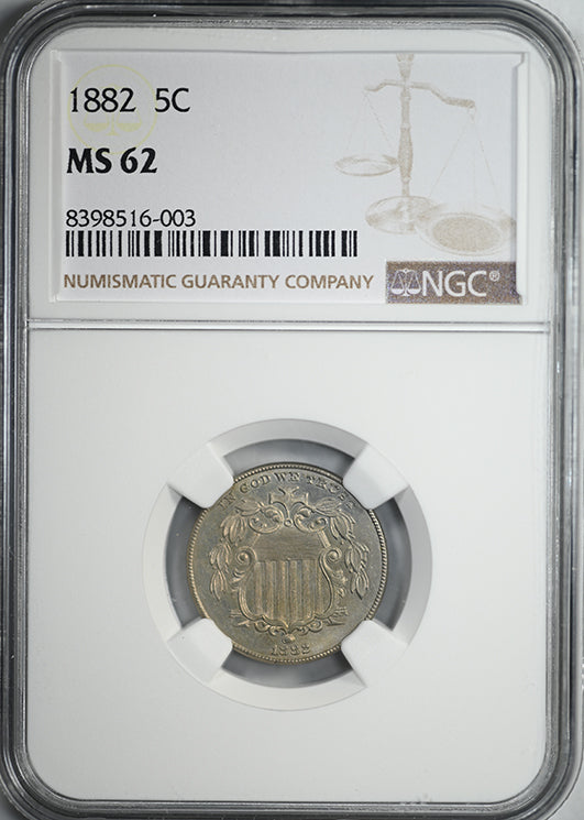 1882 Shield Nickel 5C NGC MS62