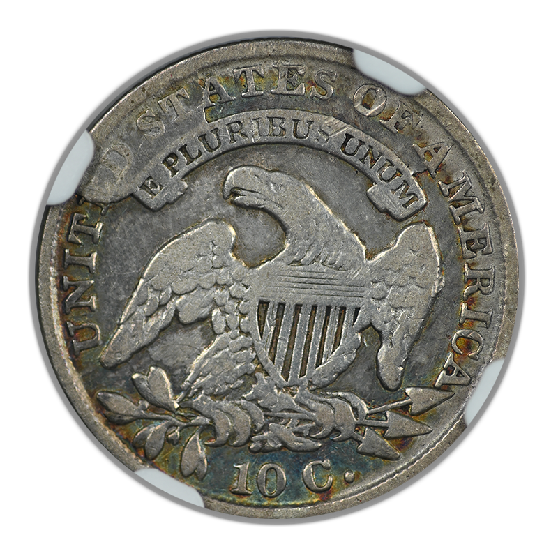 1833 Capped Bust Dime 10C NGC F15 - TONED!