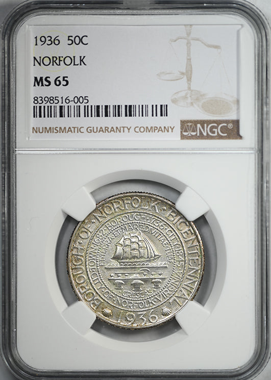 1936 Norfolk Classic Commemorative Half Dollar 50C NGC MS65
