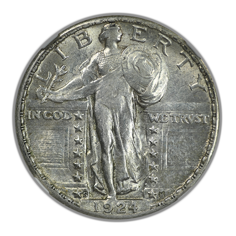 1924-S Standing Liberty Quarter 25C NGC AU58