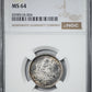 1875-S Twenty Cent Piece 20C NGC MS64