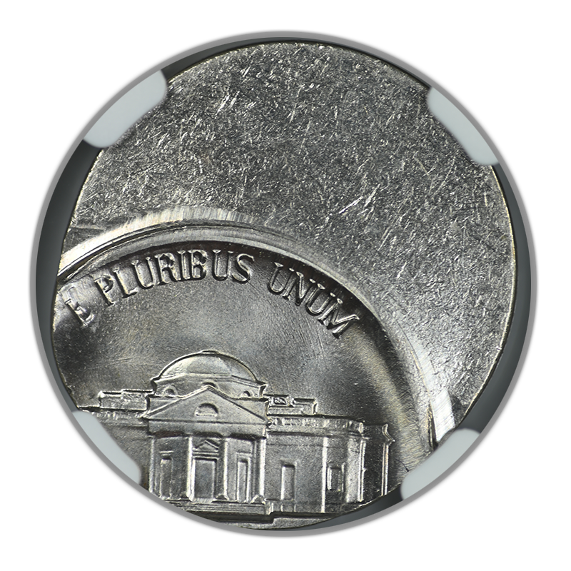 1981-P Jefferson Nickel 5C NGC Mint Error MS67 Struck 50% Off Center