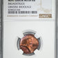1982 Large Date Bronze Lincoln Memorial Cent 1C NGC Mint Error MS64RB Broadstruck Obverse Brockage