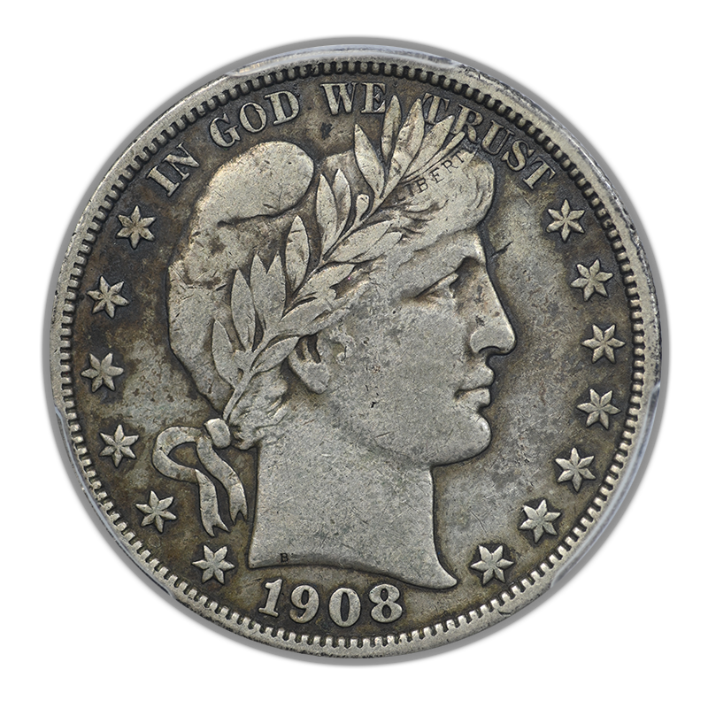 1908 Barber Half Dollar 50C PCGS VF30