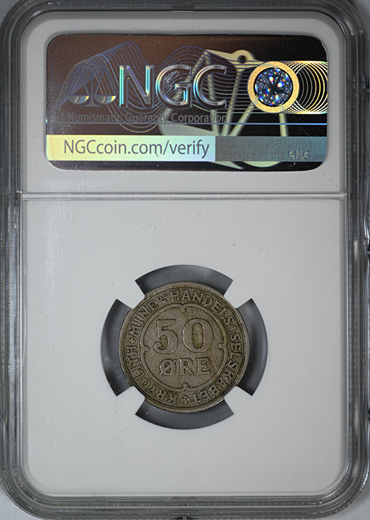 1922 Greenland 50O Ore NGC XF45 - Ivigtut Cryolite Mining