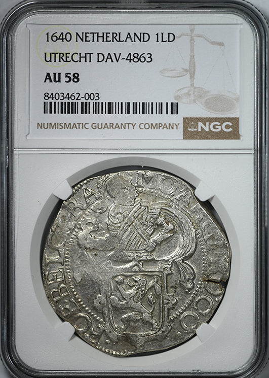 1640 Netherland 1LD Lion Daalder NGC AU58 - Utrecht DAV-4863