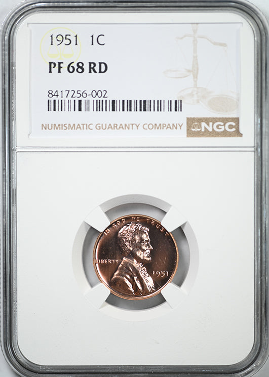 1951 Proof Lincoln Wheat Cent 1C NGC PF68RD