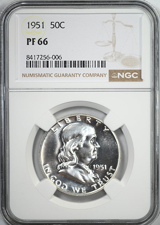 1951 Proof Franklin Half Dollar 50C NGC PF66
