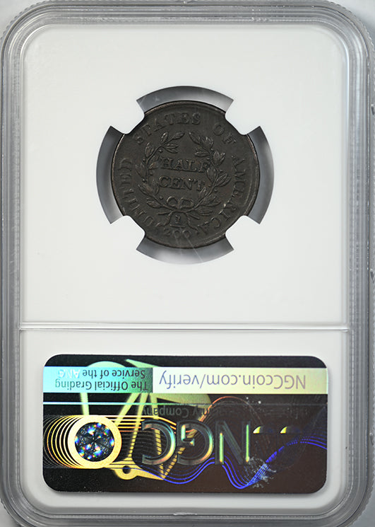 1804 Draped Bust Half Cent 1/2C NGC XF40BN