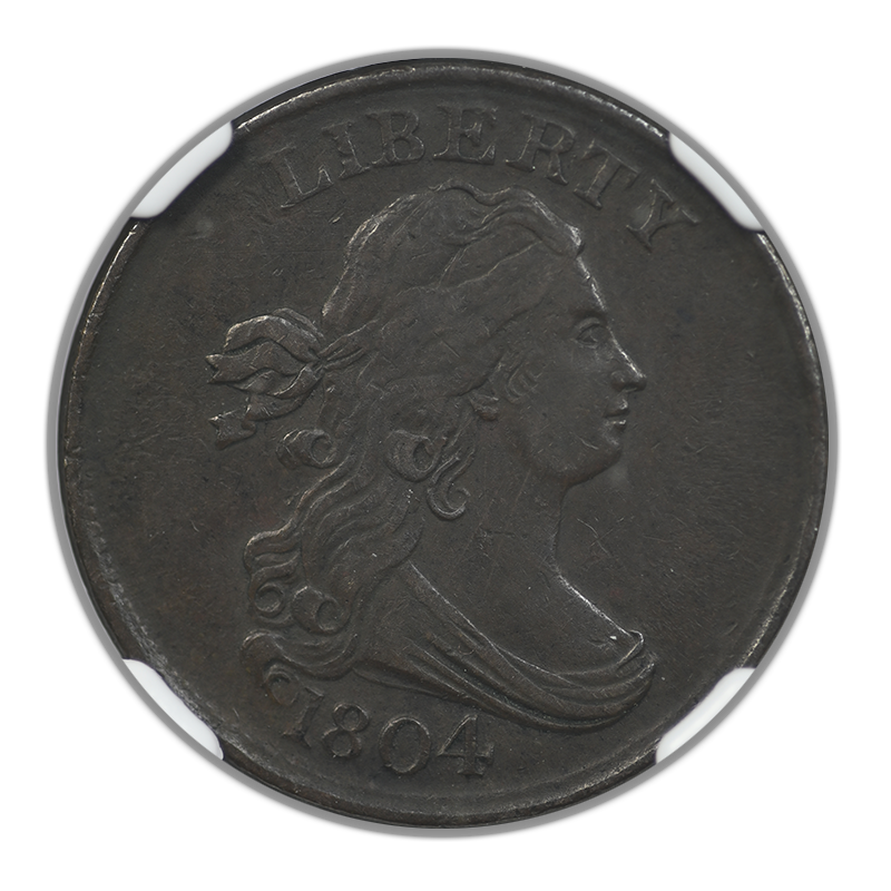 1804 Draped Bust Half Cent 1/2C NGC XF40BN